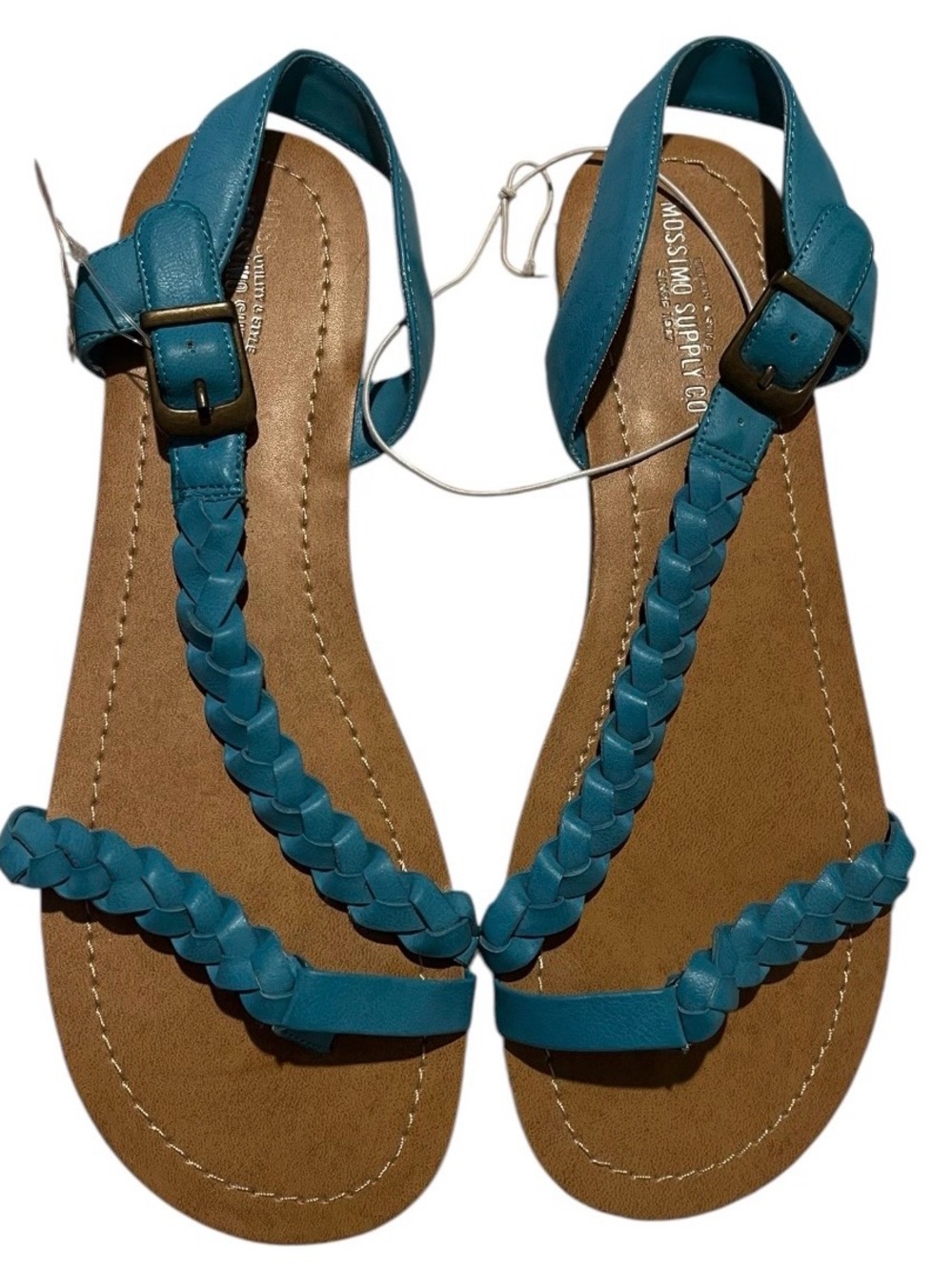 Mossimo Supply Co. Winifred Teal Faux Braided Leather Sandals - Boho Summer -NWT